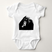 Zwarte witte chimpansee romper (Voorkant)