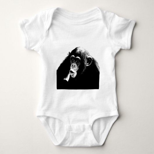 Zwarte witte chimpansee romper (Voorkant)