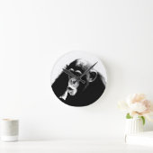 Zwarte witte chimpansee ronde klok (Huis)