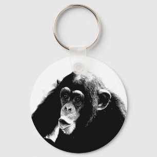 Zwarte witte chimpansee sleutelhanger