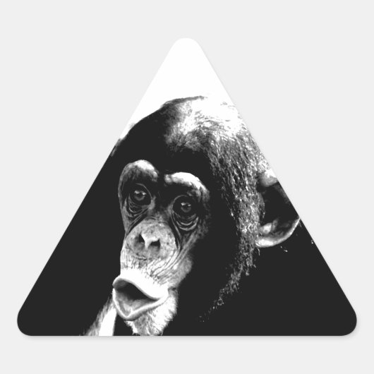 Zwarte witte chimpansee sticker (Voorkant)