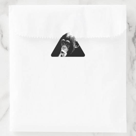 Zwarte witte chimpansee sticker (Tas)
