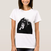 Zwarte witte chimpansee t-shirt (Voorkant)