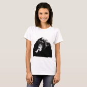 Zwarte witte chimpansee t-shirt (Voorkant volledig)