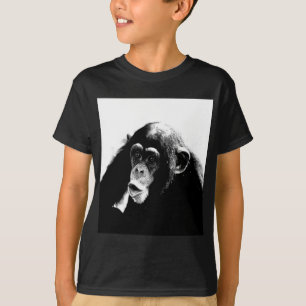 Zwarte witte chimpansee t-shirt
