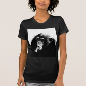 Zwarte witte chimpansee t-shirt (Voorkant)
