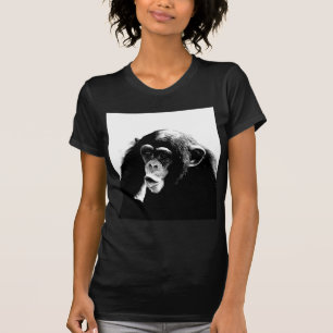 Zwarte witte chimpansee t-shirt