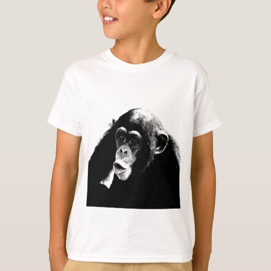 Zwarte witte chimpansee t-shirt (Voorkant)