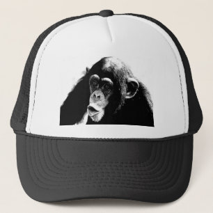 Zwarte witte chimpansee trucker pet