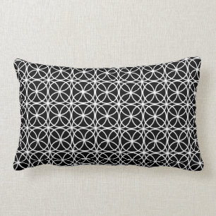 Zwarte Witte Cirkel Geometrisch Patroon Chic Kussen