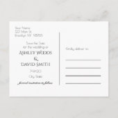 Zwarte witte cirkel sparen de Datum Uitnodiging Briefkaart (Achterkant)