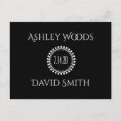 Zwarte witte cirkel sparen de Datum Uitnodiging Briefkaart (Voorkant)