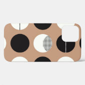 Zwarte, witte cirkels, bruine achtergrond. Case-Mate iPhone case (Achterkant (horizontaal))