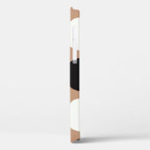 Zwarte, witte cirkels, bruine achtergrond. Case-Mate iPhone case (Achterkant / Links)