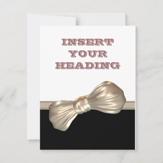 Zwarte witte creme strikdas kaart (Voorkant)