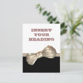 Zwarte witte creme strikdas kaart (Staand voorkant)