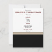 Zwarte witte creme strikdas kaart (Achterkant)