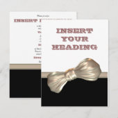 Zwarte witte creme strikdas kaart (Voorkant / Achterkant)