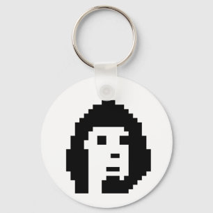 Zwarte witte cryptopunk #1 sleutelhanger