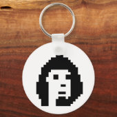 Zwarte witte cryptopunk #1 sleutelhanger (Voorkant)