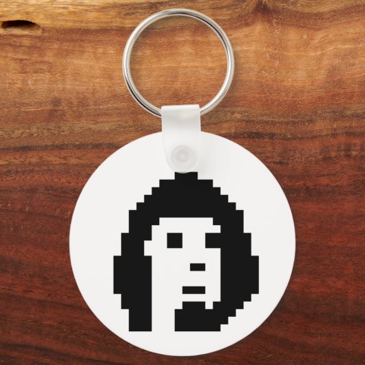 Zwarte witte cryptopunk #1 sleutelhanger (Voorkant)