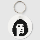 Zwarte witte cryptopunk #1 sleutelhanger (Achterkant)