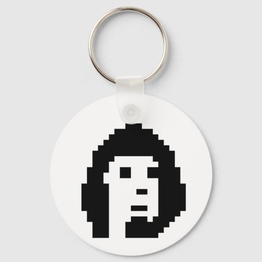Zwarte witte cryptopunk #1 sleutelhanger (Achterkant)