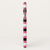 Zwarte witte cyclamen moderne stripes Case-Mate iPhone case (Achterkant/links)