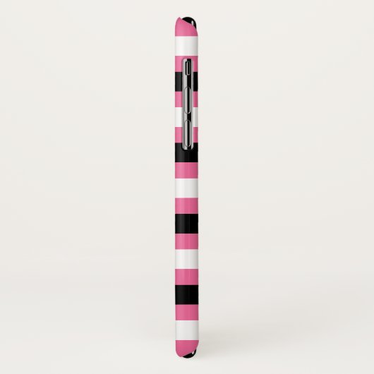 Zwarte witte cyclamen moderne stripes Case-Mate iPhone case (Achterkant/links)