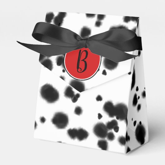 Zwarte witte Dalmatische Spots Birthday Party Bedankdoosjes (Voorkant Zijde)