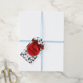 Zwarte witte Dalmatische Spots Birthday Party Cadeaulabel (Met Touw)