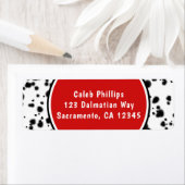 Zwarte witte Dalmatische Spots Birthday Party Etiket (Insitu)