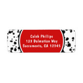 Zwarte witte Dalmatische Spots Birthday Party Etiket (Voorkant)