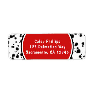 Zwarte witte Dalmatische Spots Birthday Party Etiket