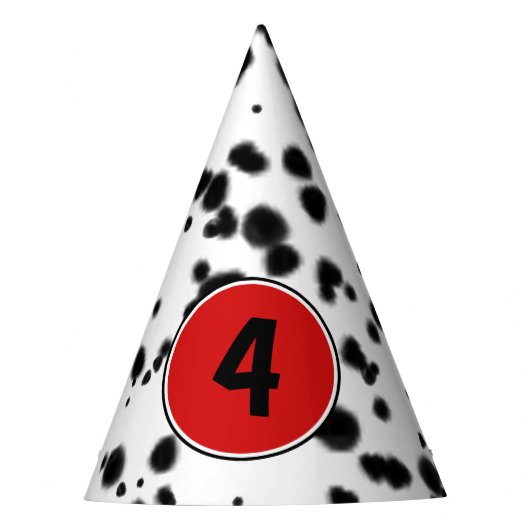 Zwarte witte Dalmatische Spots Birthday Party Feesthoedjes (Voorkant)