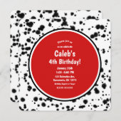 Zwarte witte Dalmatische Spots Birthday Party Kaart (Voorkant / Achterkant)