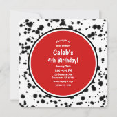 Zwarte witte Dalmatische Spots Birthday Party Kaart (Voorkant)