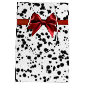 Zwarte witte Dalmatische Spots Birthday Party Medium Cadeauzakje (Achterkant)