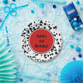 Zwarte witte Dalmatische Spots Birthday Party Papieren Bordje (Feest)
