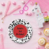 Zwarte witte Dalmatische Spots Birthday Party Papieren Bordje (Feest)