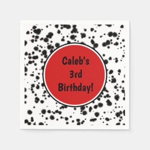 Zwarte witte Dalmatische Spots Birthday Party Servet