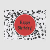 Zwarte witte Dalmatische Spots Birthday Party Tissuepapier (Voorkant)