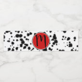Zwarte witte Dalmatische Spots Birthday Party Waterfles Etiket (Enkel label)