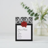 ZWARTE WITTE DAMASKCARNATIOS ROOD WAX SEAL MONOGRA VISITEKAARTJE (Staand voorkant)