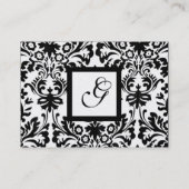 ZWARTE WITTE DAMASKMONOGRAM-MONOGRAM VISITEKAARTJE (Achterkant)