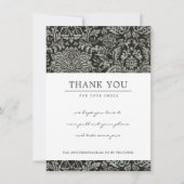 ZWARTE WITTE DAMASKPATROON BEDRIJFSTAK LOGO BEDANKKAART (Voorkant)