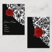 ZWARTE WITTE DAMASKRODE WAX SEAL MONOGRAM VISITEKAARTJE (Voorkant / Achterkant)