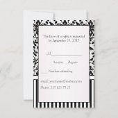 Zwarte witte Damaszwanen, vogels, strepen RSVP (Achterkant)