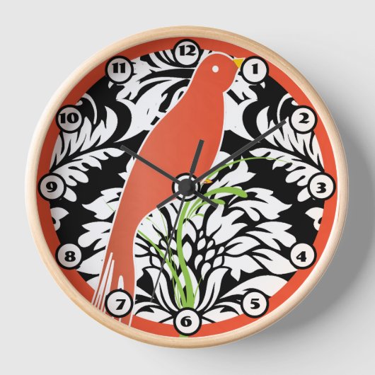  zwarte witte dasker Tangerine-vogelklok (Voorkant)