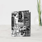 Zwarte & witte de raads elektronische gedrukte bedankkaart (Voorkant)